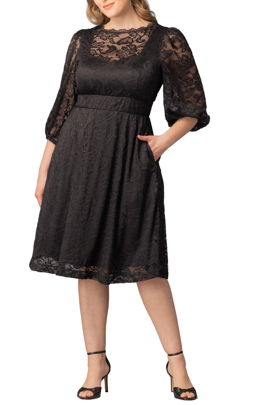 Dressbarn Featured | Hepburn Lace Cocktail Dress  -Onyx -  Plus