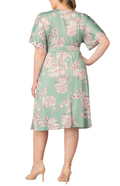 Dressbarn Trending | Gia Midi Dress  -Sage Garden Print -  Plus