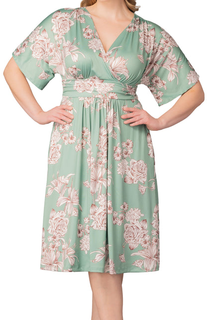 Dressbarn Trending | Gia Midi Dress  -Sage Garden Print -  Plus