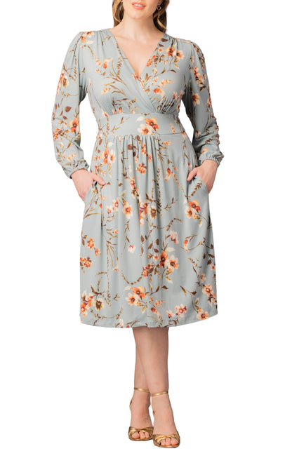 Dressbarn Trending | Diana Long Sleeve Dress  - Spring Meadow -  Plus