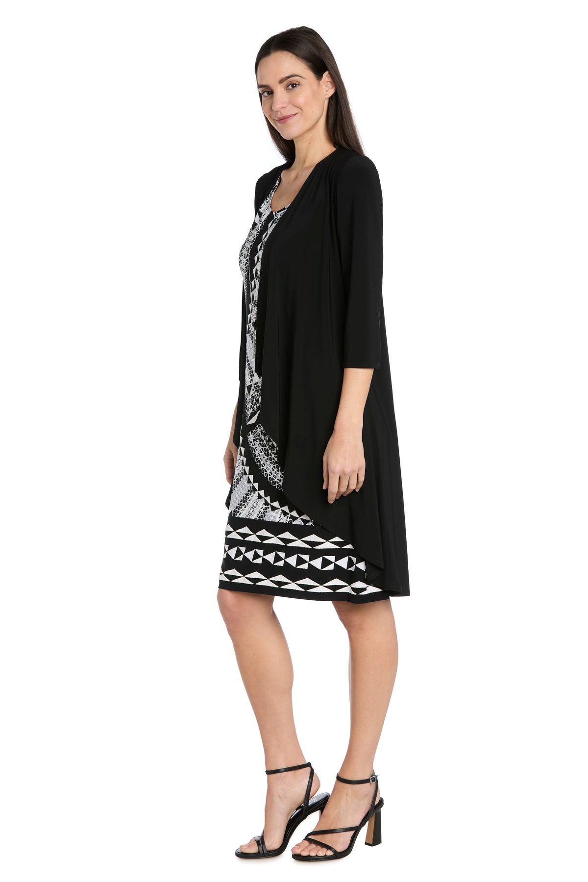 Dressbarn Best Seller | R & M Richards 2 Piece Jacket Dress in Black/White