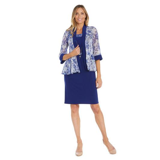 Dressbarn Premium | R & M Richards 2 Piece Jacket Dress in Royal Blue
