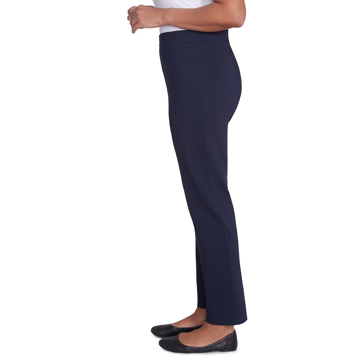 Dressbarn Recommended | Alfred Dunner Classic Allure Fit Proportioned Pant with Elastic Comfort Waistband, Short