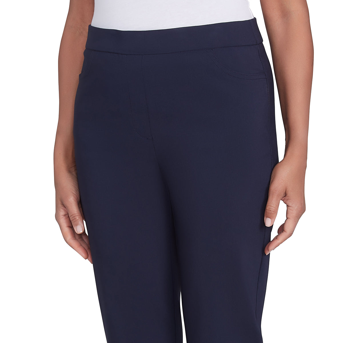 Dressbarn Recommended | Alfred Dunner Classic Allure Fit Proportioned Pant with Elastic Comfort Waistband, Short