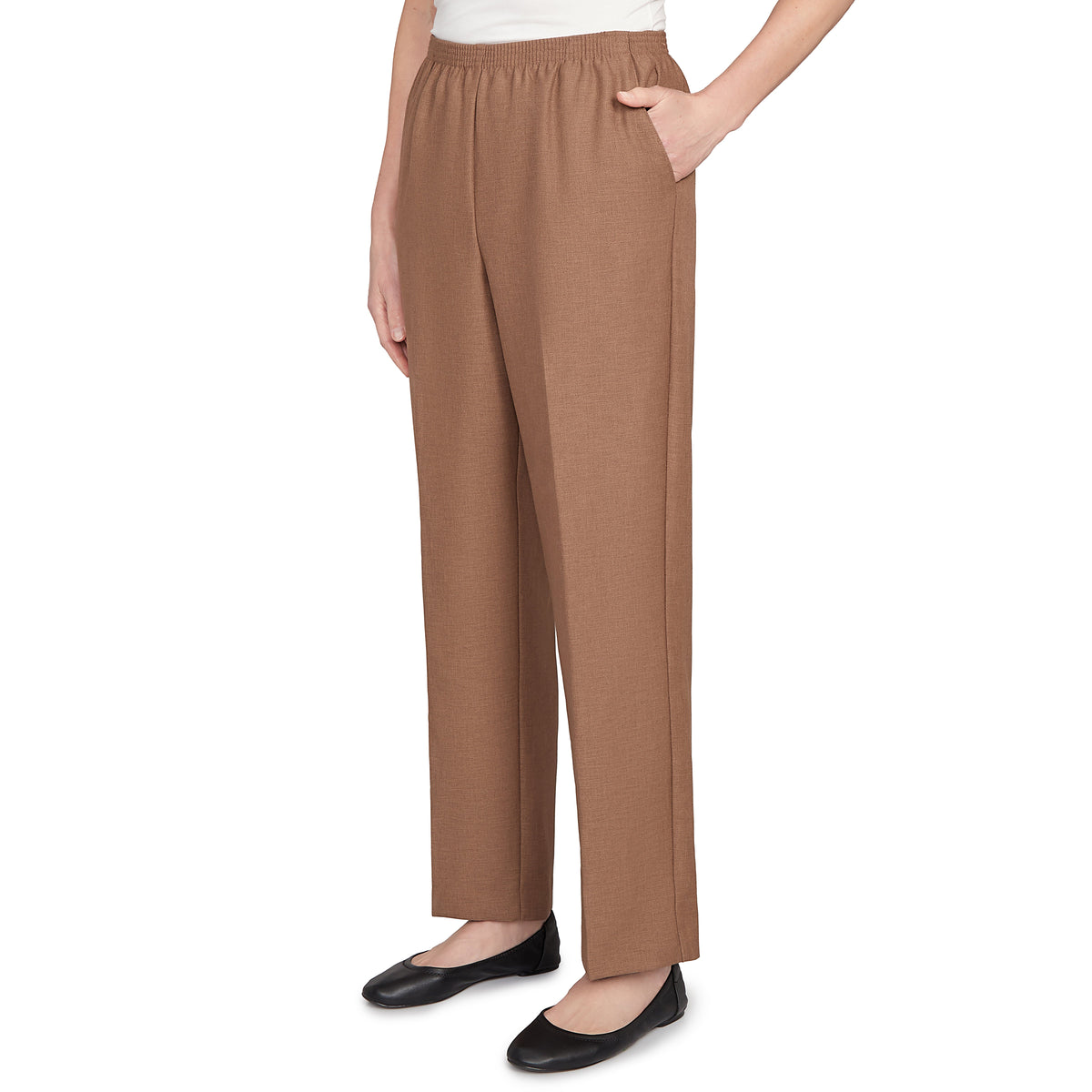 Dressbarn New | Alfred Dunner Classic Signature Fit Textured Trousers with All-Around Elastic Waistband, Short