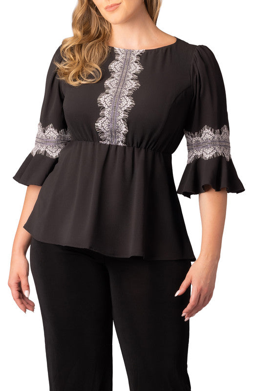 Dressbarn Recommended | Chateau Lace Trim Top - Plus