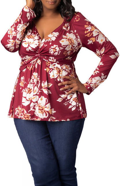 Dressbarn New | Abigail Long Sleeve Twist Top - Plus