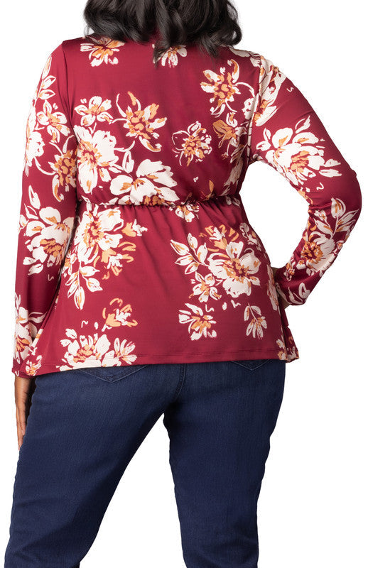 Dressbarn New | Abigail Long Sleeve Twist Top - Plus