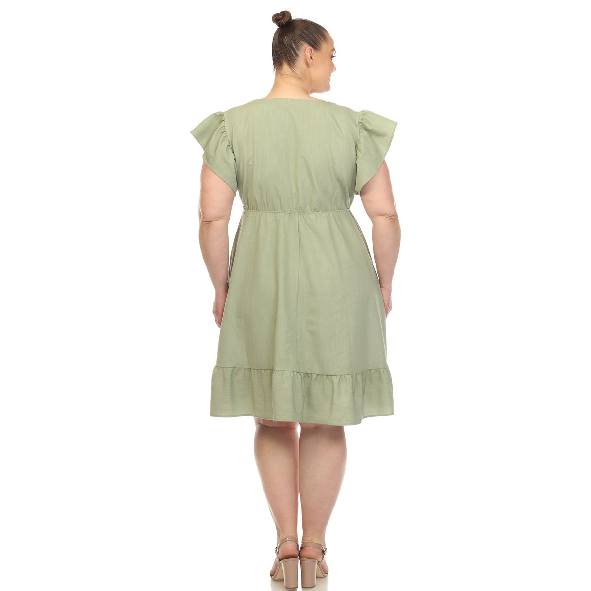 Dressbarn Popular | Ruffle Sleeve Knee-Length Dress - Plus