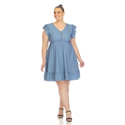 Dressbarn Popular | Ruffle Sleeve Knee-Length Dress - Plus