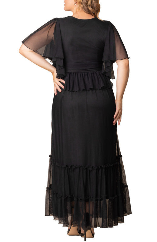 Dressbarn Premium | Graceful Tiered Mesh Gown - Plus