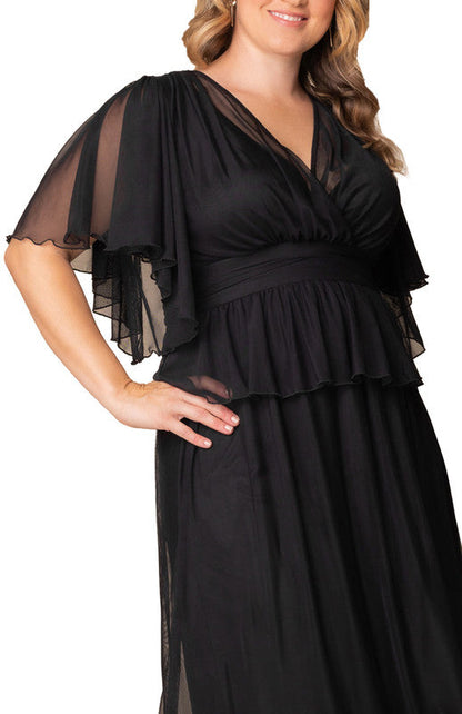 Dressbarn Premium | Graceful Tiered Mesh Gown - Plus