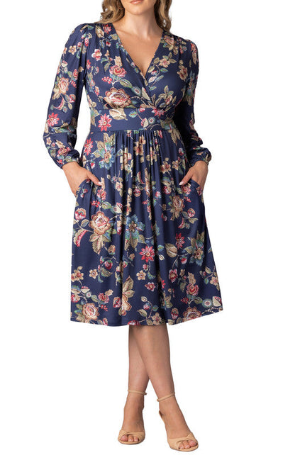 Dressbarn Trending | Diana Long Sleeve Midi Dress - Plus
