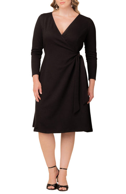 Dressbarn Best Seller | London Sweater Knit Wrap Dress - Plus