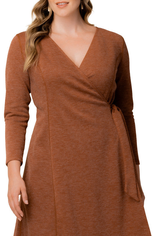 Dressbarn Best Seller | London Sweater Knit Wrap Dress - Plus