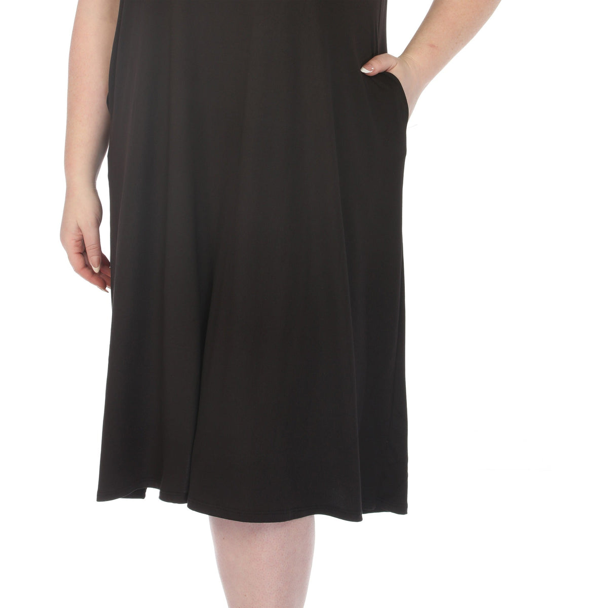 Dressbarn Premium | Women's  Crew Neck T-Shirt Dress - Black - Plus