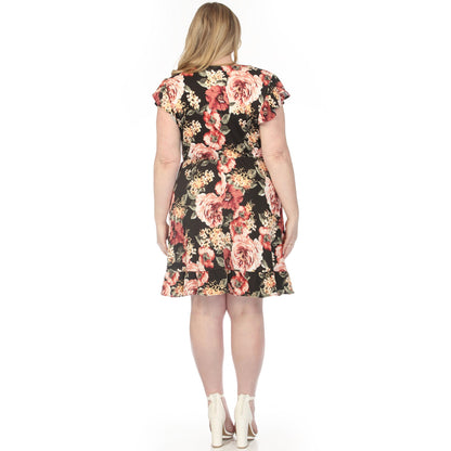 Dressbarn Trending | Women's  V-Neck Empire Dress - Black - Plus