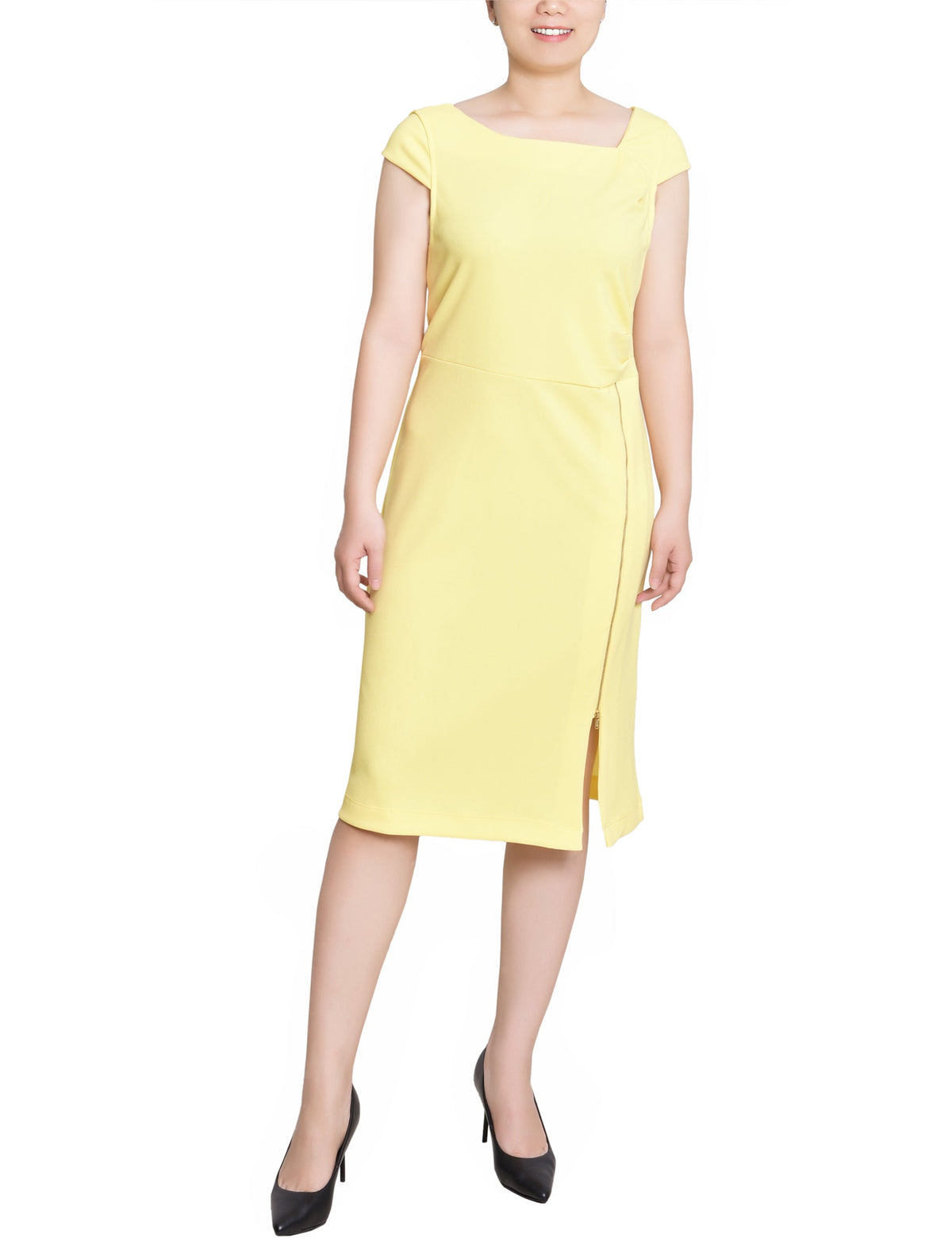Dressbarn Best Seller | Banana Cap Sleeve Exposed Zipper Dress - Petite
