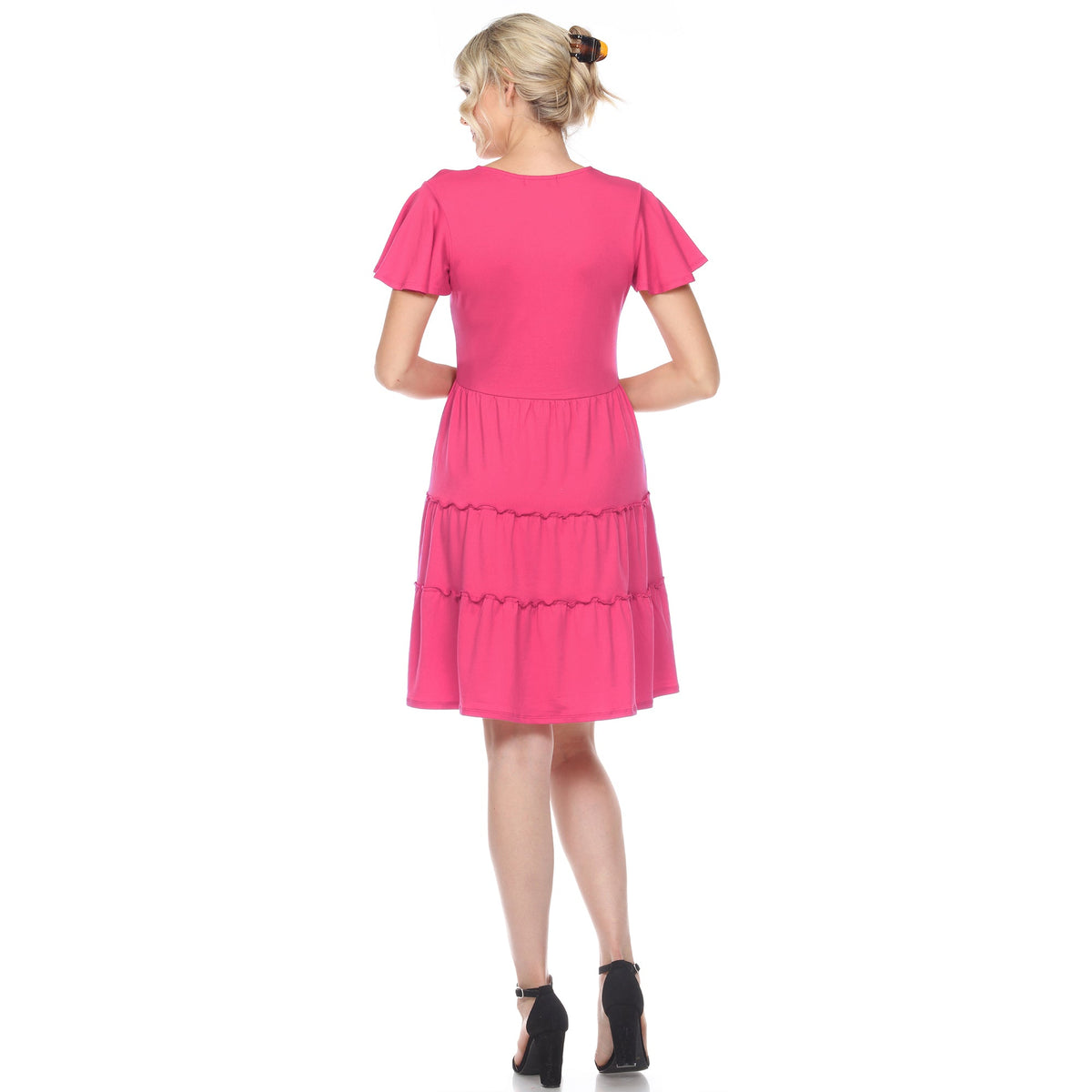 Dressbarn Recommended | Women's Short Sleeve V-neck Tiered Dress
