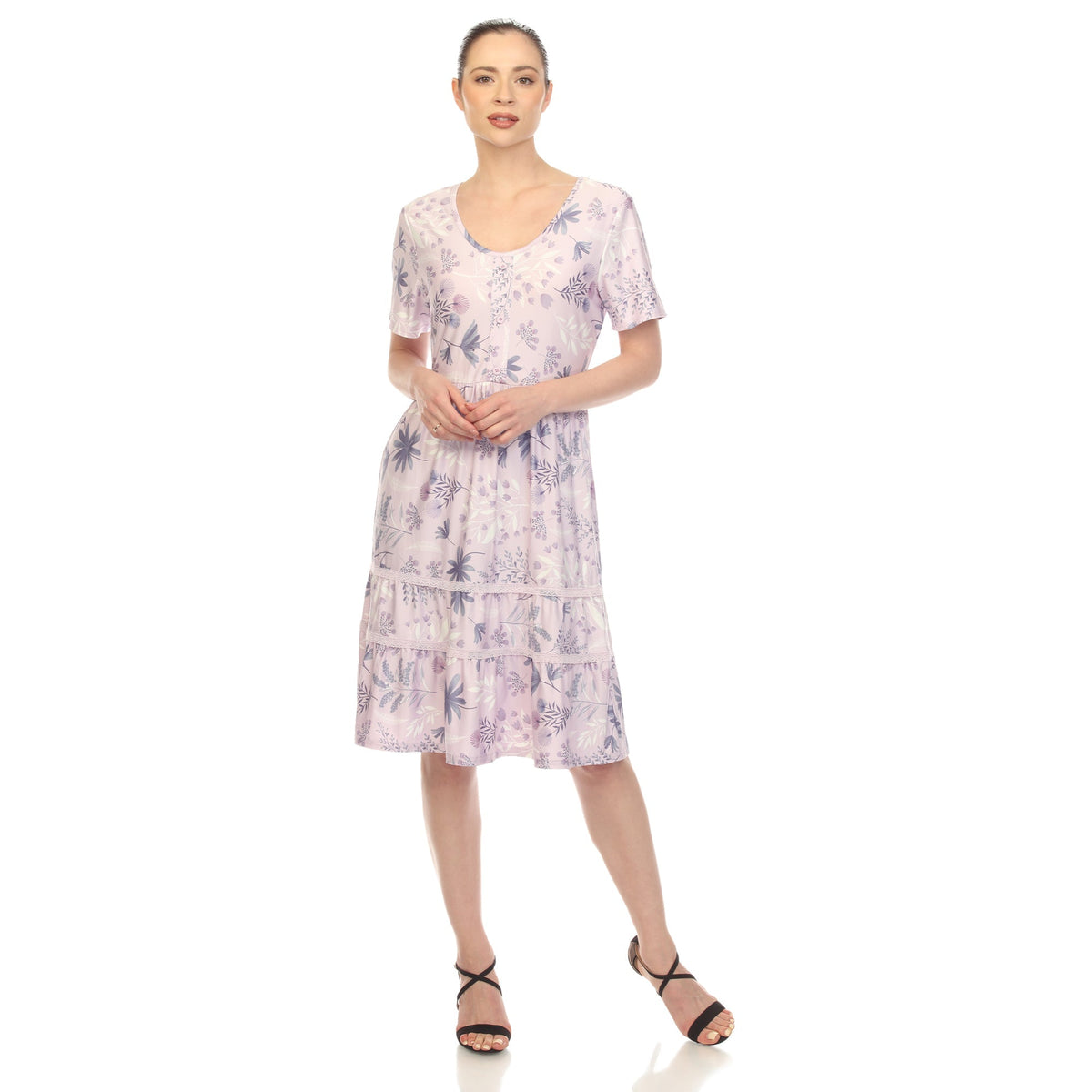 Dressbarn Best Seller | Floral Short Sleeve Knee Length Dress