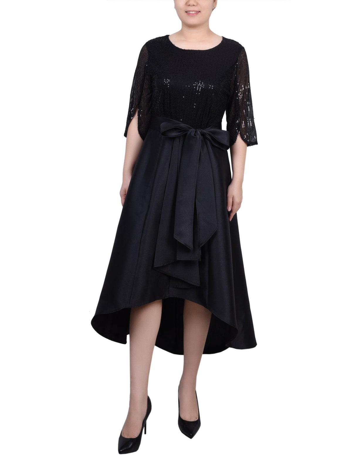 Dressbarn Recommended | Sequin and Jacquard Holiday Dress - Petite