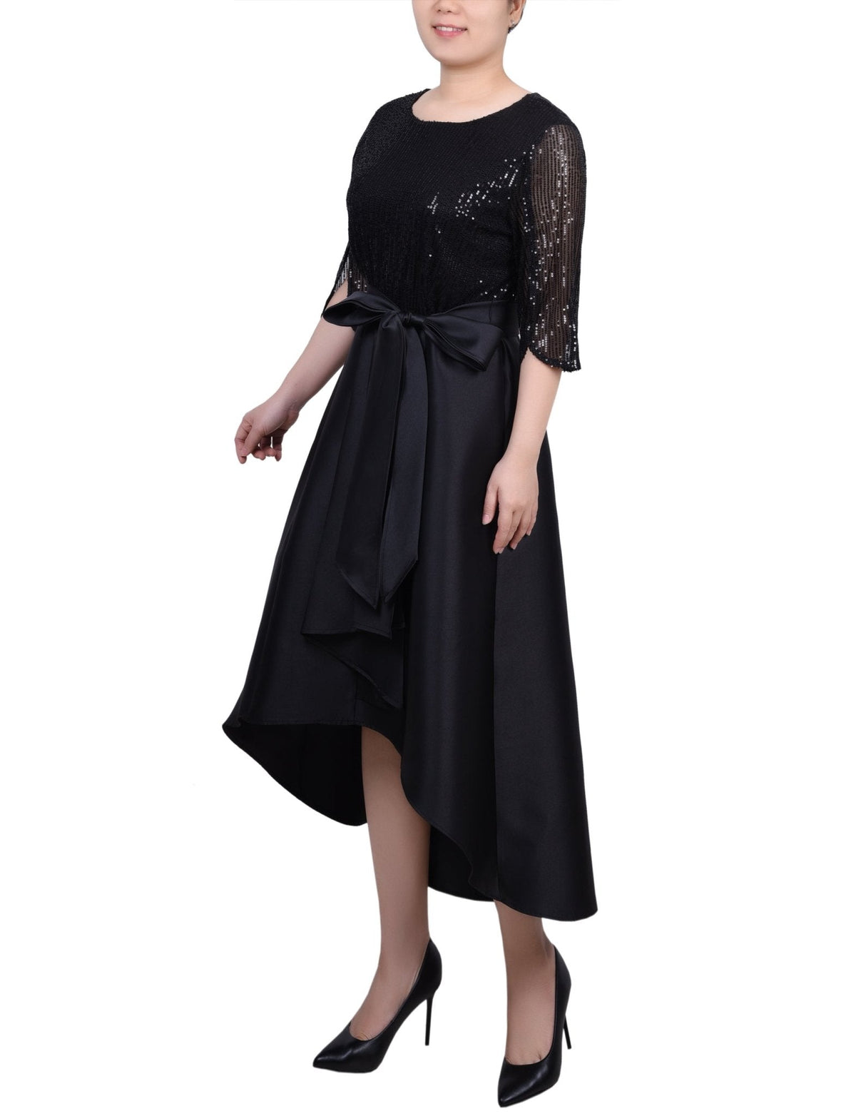 Dressbarn Recommended | Sequin and Jacquard Holiday Dress - Petite