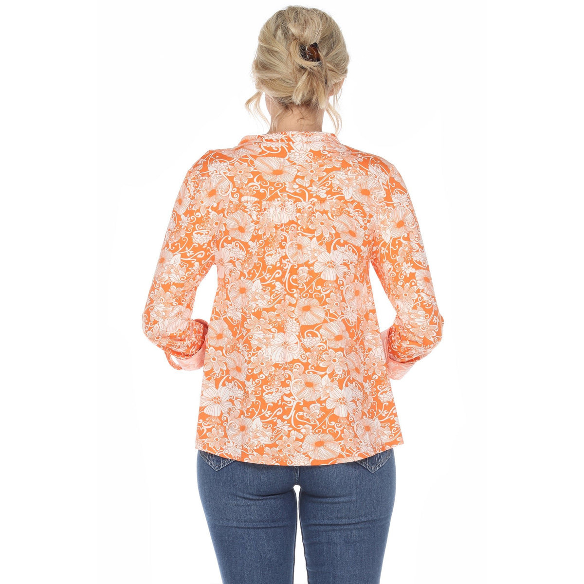 Dressbarn New | Pleated Long Sleeve Floral Print Blouse