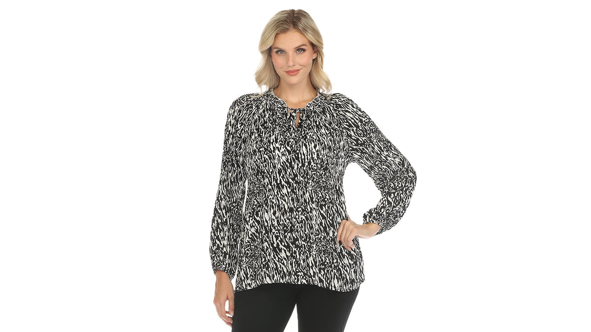 Dressbarn Recommended | Women's Printed Peasant Blouse