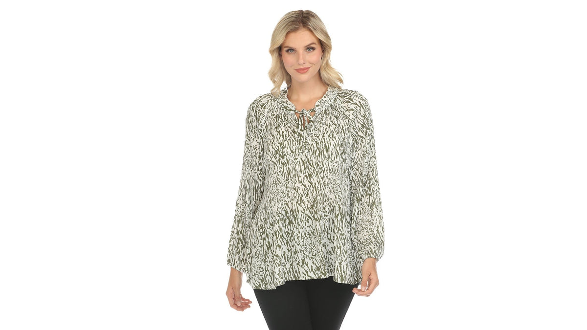 Dressbarn Recommended | Women's Printed Peasant Blouse