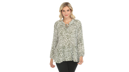 Dressbarn Recommended | Women's Printed Peasant Blouse