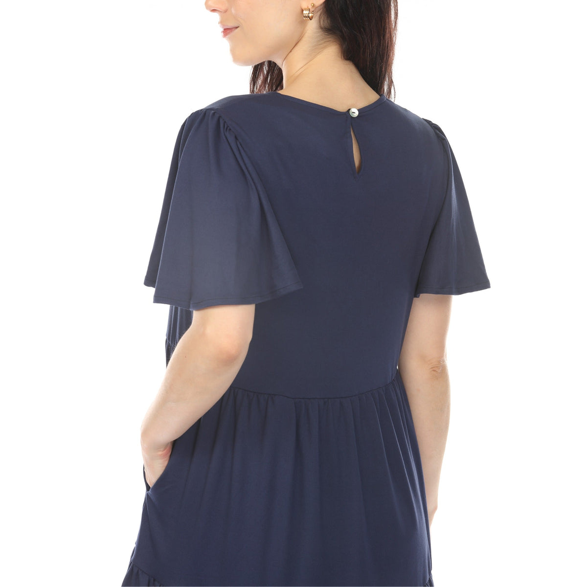 Dressbarn Trending | Women's V-Neck Short Sleeve Dress - Navy