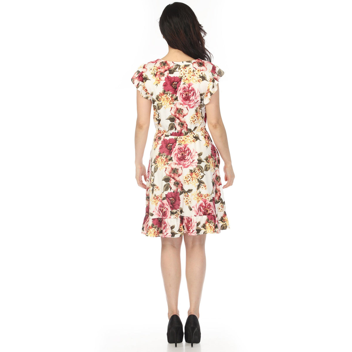 Dressbarn Recommended | Women's V-Neck Empire Dress - Ivory Mauve