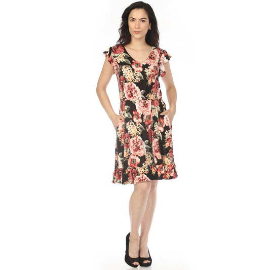 Dressbarn Premium | Women's V-Neck Empire Dress - Black