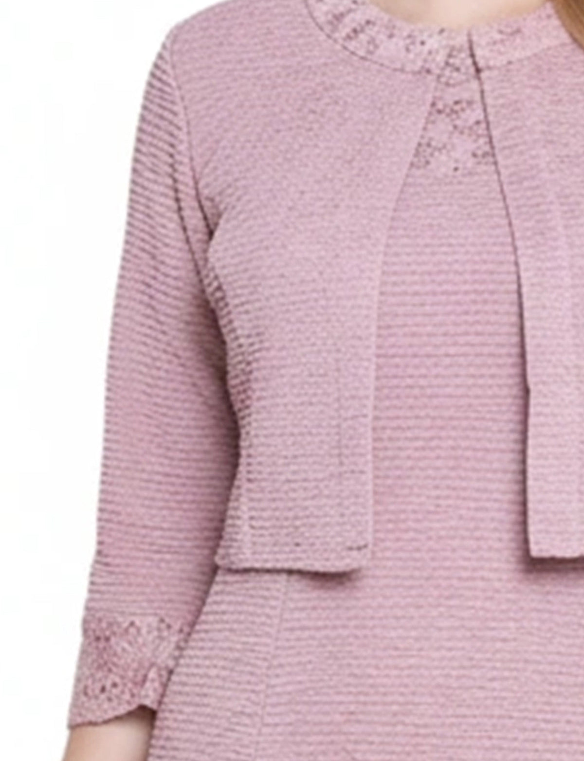 Dressbarn Premium | NY Collection Two Piece Novelty Knit and Lace Dress Set