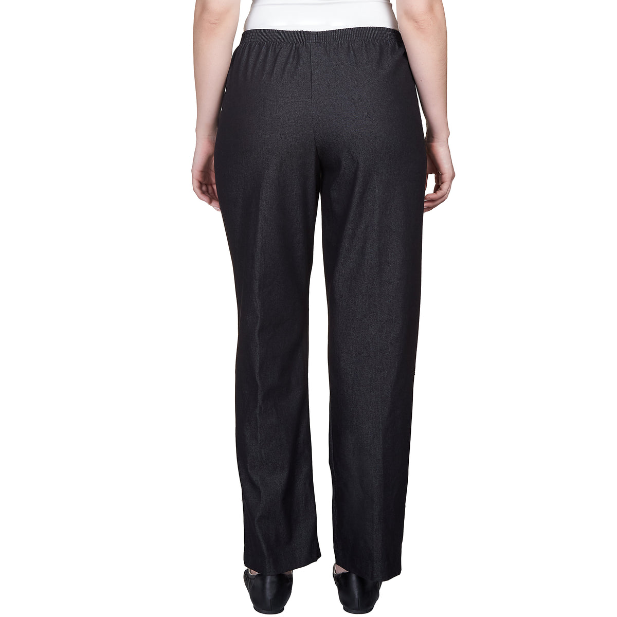 Dressbarn New | Alfred Dunner Women's Denim Comfort Waistband Mid Rise Regular Fit Straight Leg Pant, Average Length
