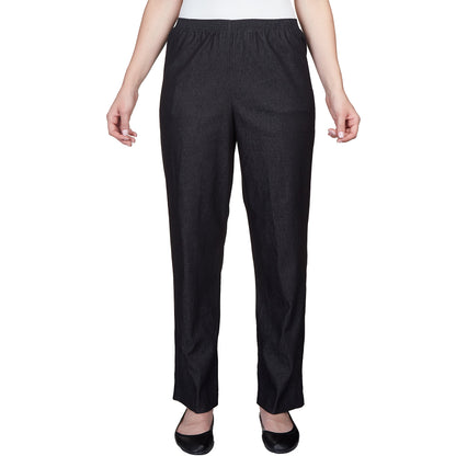 Dressbarn New | Alfred Dunner Women's Denim Comfort Waistband Mid Rise Regular Fit Straight Leg Pant, Average Length