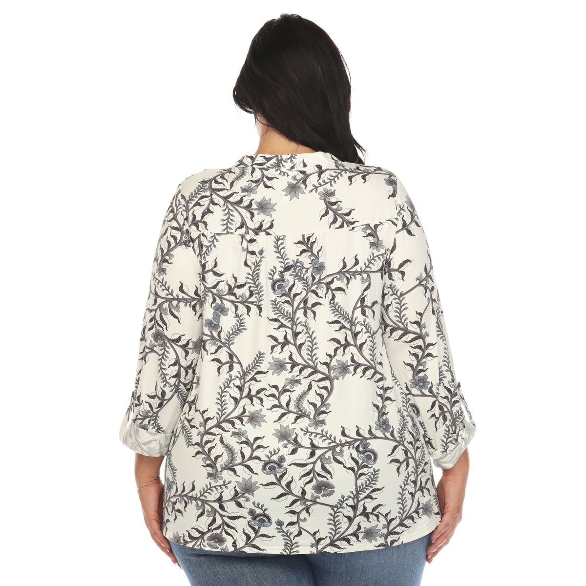 Dressbarn New | Paisley Button Front Tunic Top - Plus