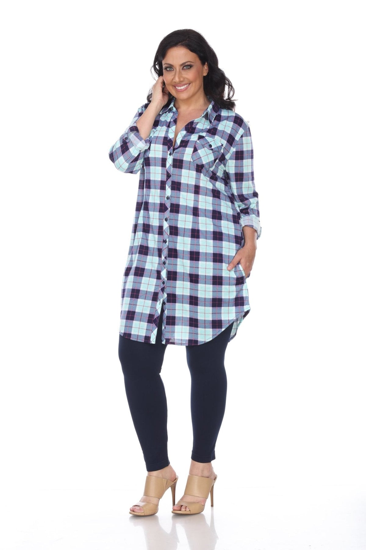 Dressbarn Best Seller | Piper Stretchy Plaid Tunic - Plus