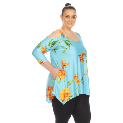 Dressbarn New | Floral Printed Cold Shoulder Tunic - Plus