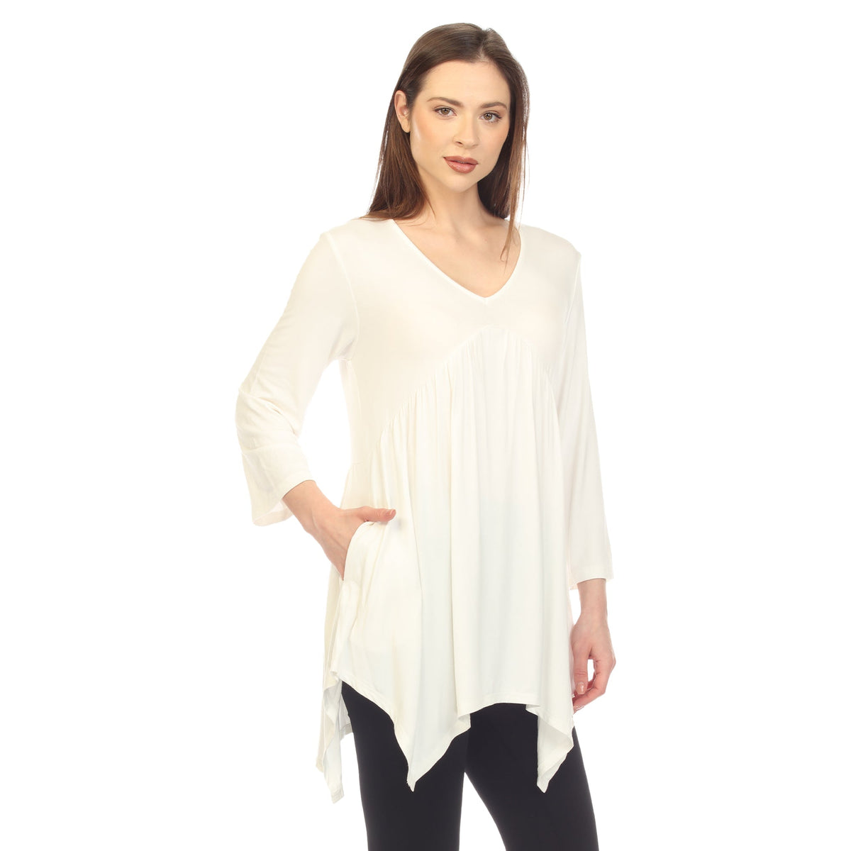 Dressbarn Best Seller | Empire Waist V-Neck Tunic Top