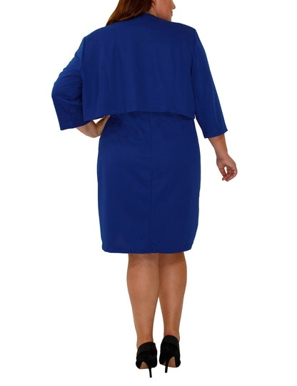 Dressbarn Premium | Blue 2 Piece Colorblocked Dress Set