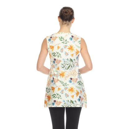 Dressbarn Trending | White Floral Sleeveless Tunic Top